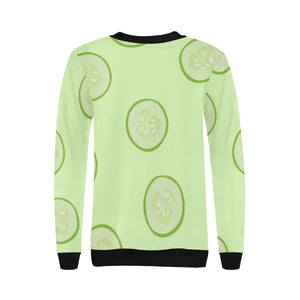 Cucumber pattern Women's Crew Neck Sweatshirt