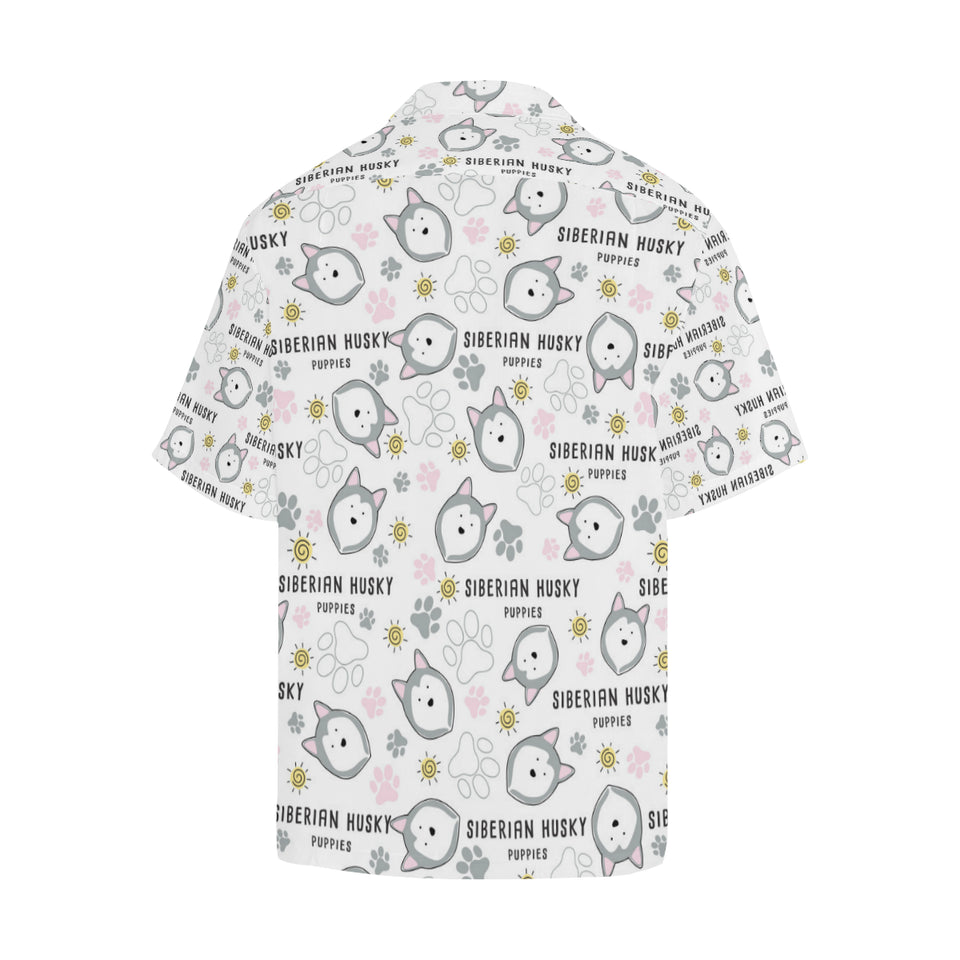 Siberian Husky design pattern Men's All Over Print Hawaiian Shirt