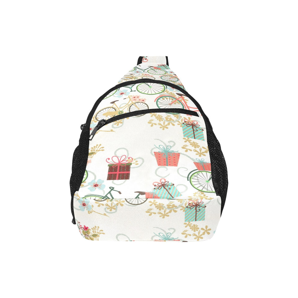 Bicycle Pattern Print Design 05 All Over Print Chest Bag