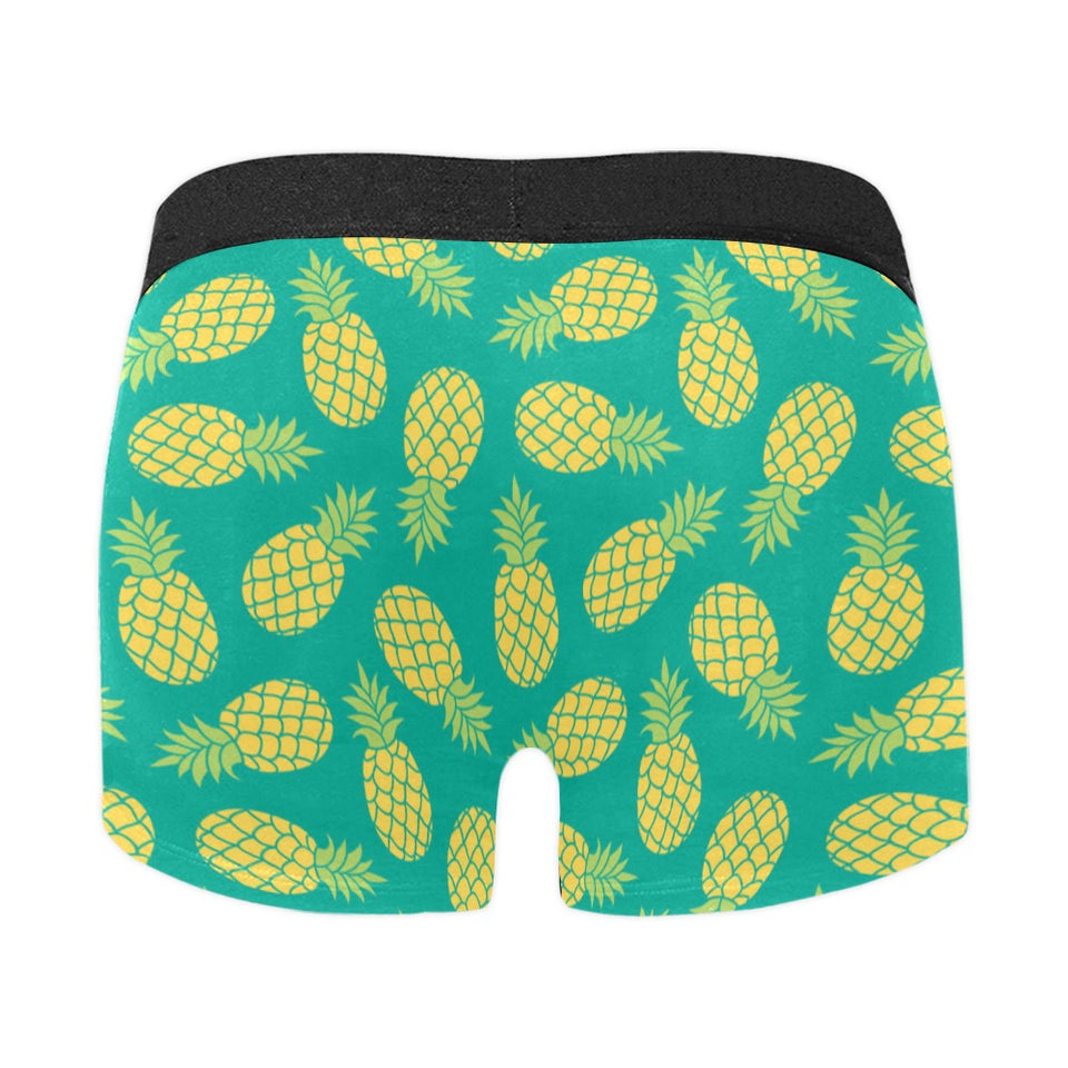 Pineapples pattern green background Men's All Over Print Boxer Briefs Men's Underwear