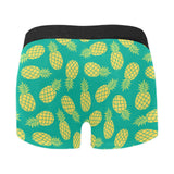 Pineapples pattern green background Men's All Over Print Boxer Briefs Men's Underwear