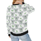 Hand drawn Koala leaves pattern Women's Crew Neck Sweatshirt