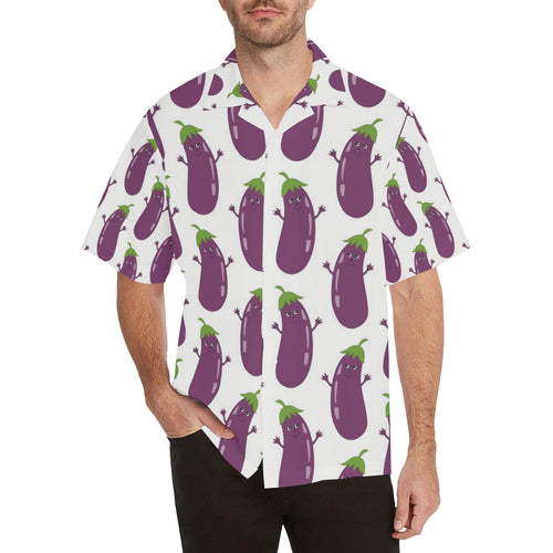 Eggplant Pattern Print Design 01 Men's All Over Print Hawaiian Shirt (Model T58)