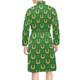 Horseshoes Pattern Print Design 05 Men's Long Sleeve Belted Night Robe