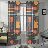 electric guitars pattern Gauze Curtain
