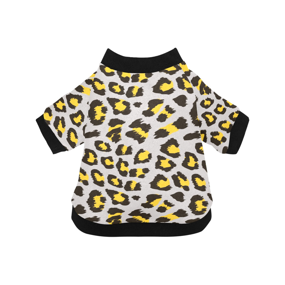Gray Leopard print pattern All Over Print Pet Dog Round Neck Fuzzy Shirt