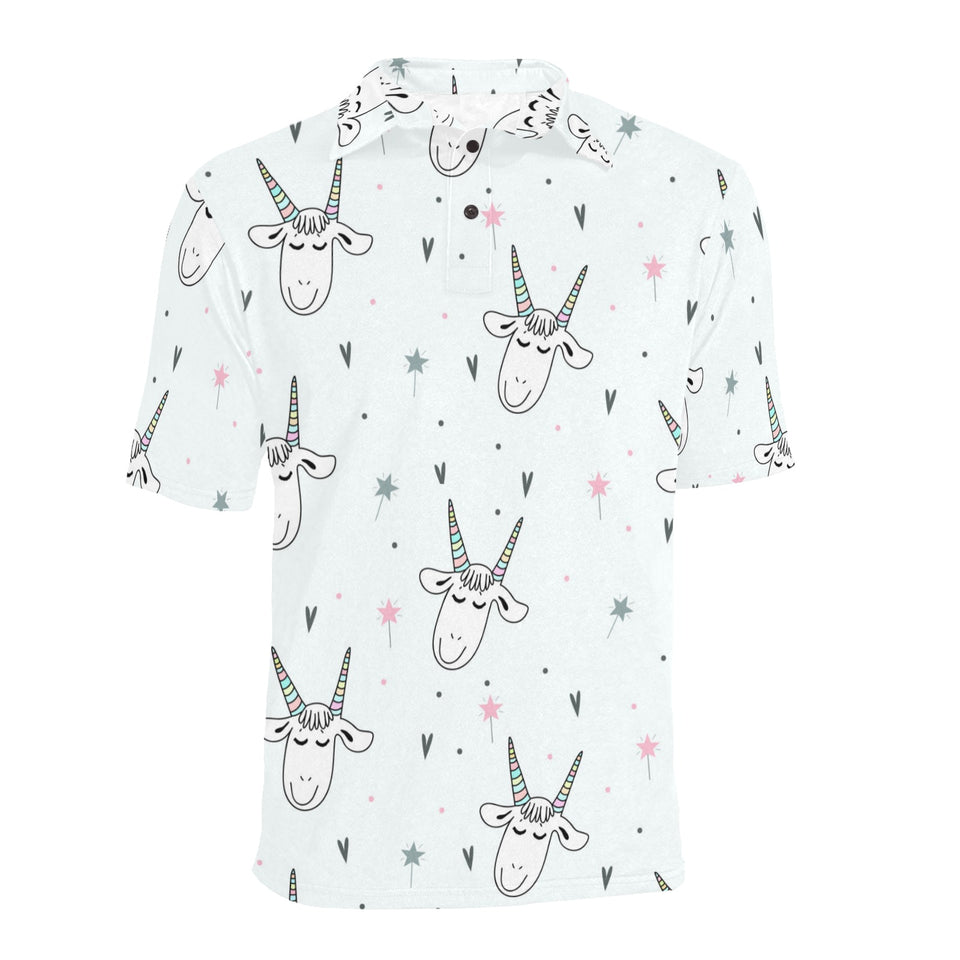 Cute goat design pattern Men's All Over Print Polo Shirt