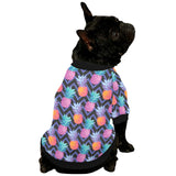 Pineapples pattern zigzag background All Over Print Pet Dog Round Neck Fuzzy Shirt