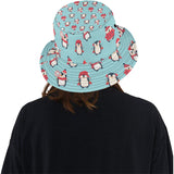 Cute penguin christmas  design pattern Unisex Bucket Hat