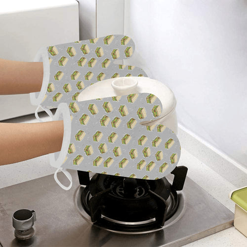 Sandwich Pattern Print Design 05 Heat Resistant Oven Mitts