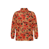 Fire flame pattern Men's Long Sleeve Polo Shirt