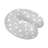 Heart pattern gray background U-Shaped Travel Neck Pillow