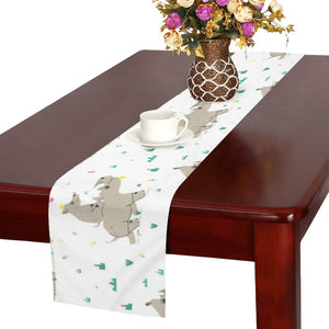 Cute Rhino pattern background Table Runner