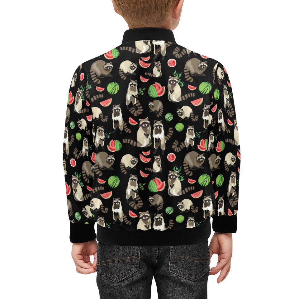 Raccoon watermelon pattern Kids' Boys' Girls' Bomber Jacket