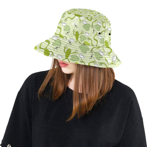 Cute frog dragonfly pattern Unisex Bucket Hat