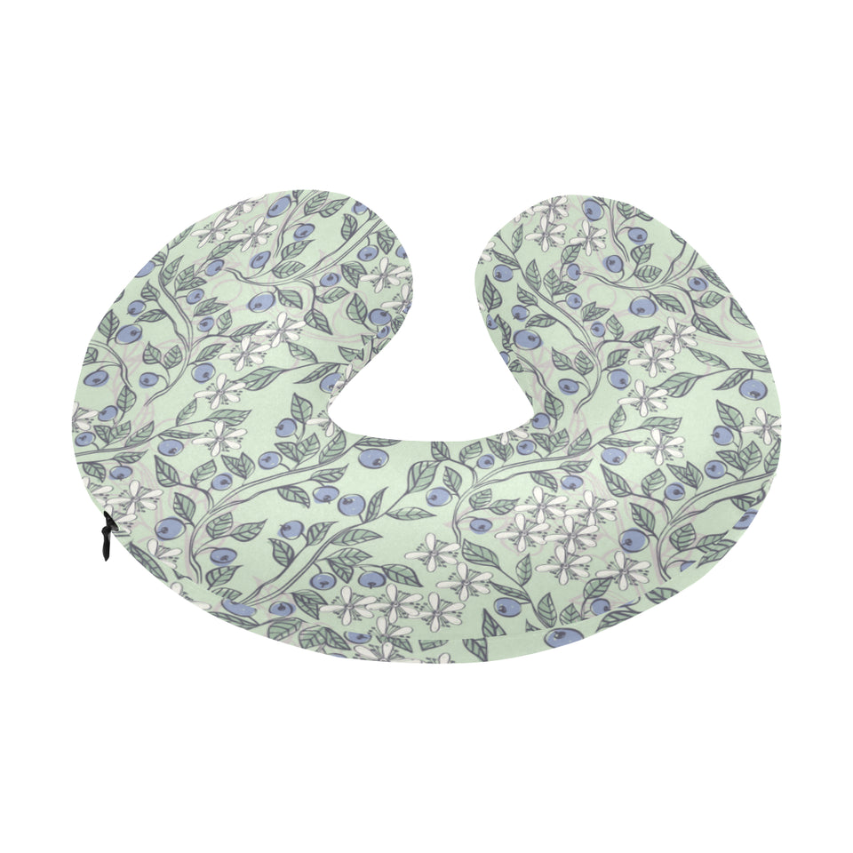 hand drawn blueberry pattern U-Shaped Travel Neck Pillow