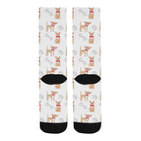 Chihuahua bone paw pattern Crew Socks