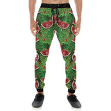 Watermelons tropical palm leaves pattern backgroun Unisex Casual Sweatpants