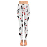 Cool rooster chicken cock floral ornament backgroud Women's Legging Fulfilled In US