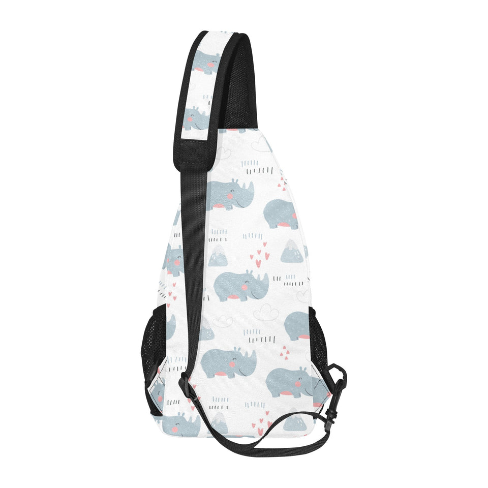 cute rhino heart pattern All Over Print Chest Bag