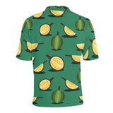 Durian pattern green background Men's All Over Print Polo Shirt