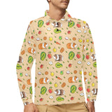 Guinea Pig Pattern Print Design 05 Men's Long Sleeve Polo Shirt