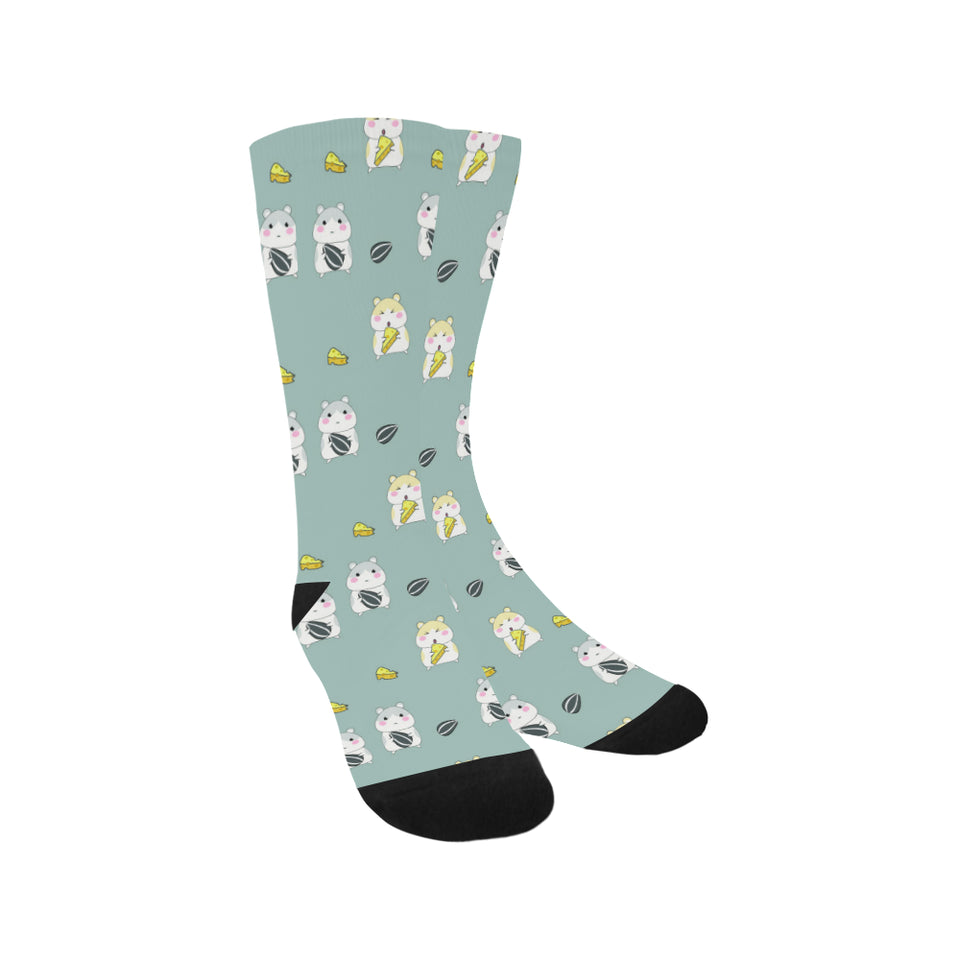 Cute hamster cheese pattern Crew Socks