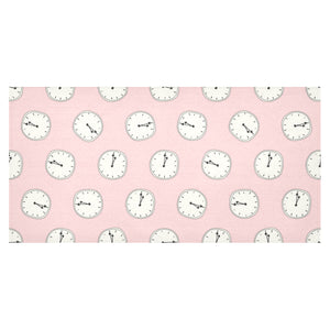 Clock pattern pink blackground Tablecloth