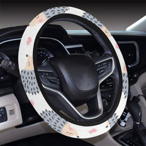 Hedgehog Pattern Print Design 04 Car Steering Wheel Cover