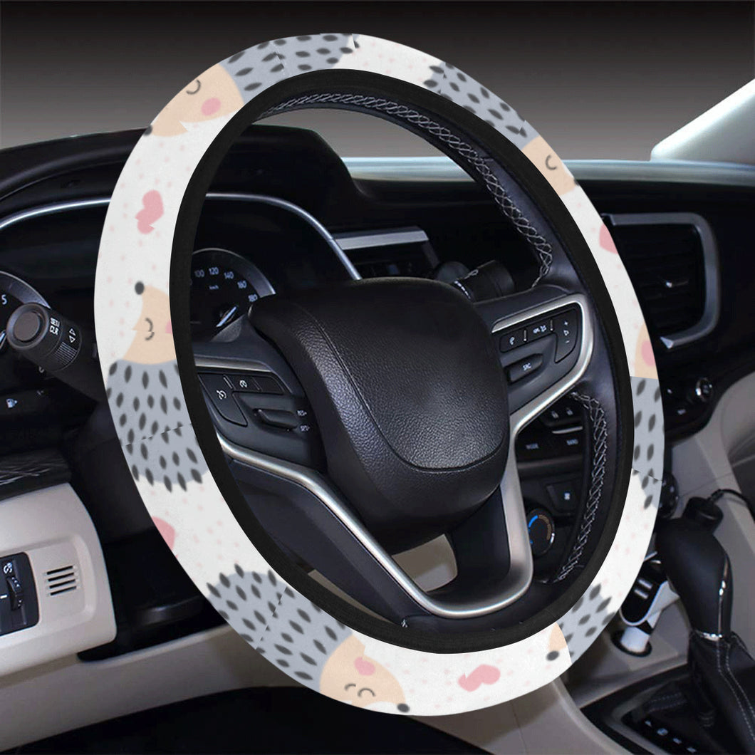 Hedgehog Pattern Print Design 04 Car Steering Wheel Cover