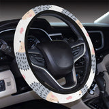 Hedgehog Pattern Print Design 04 Car Steering Wheel Cover