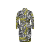 Hand drawn dragonfly pattern Men's Long Sleeve Belted Night Robe