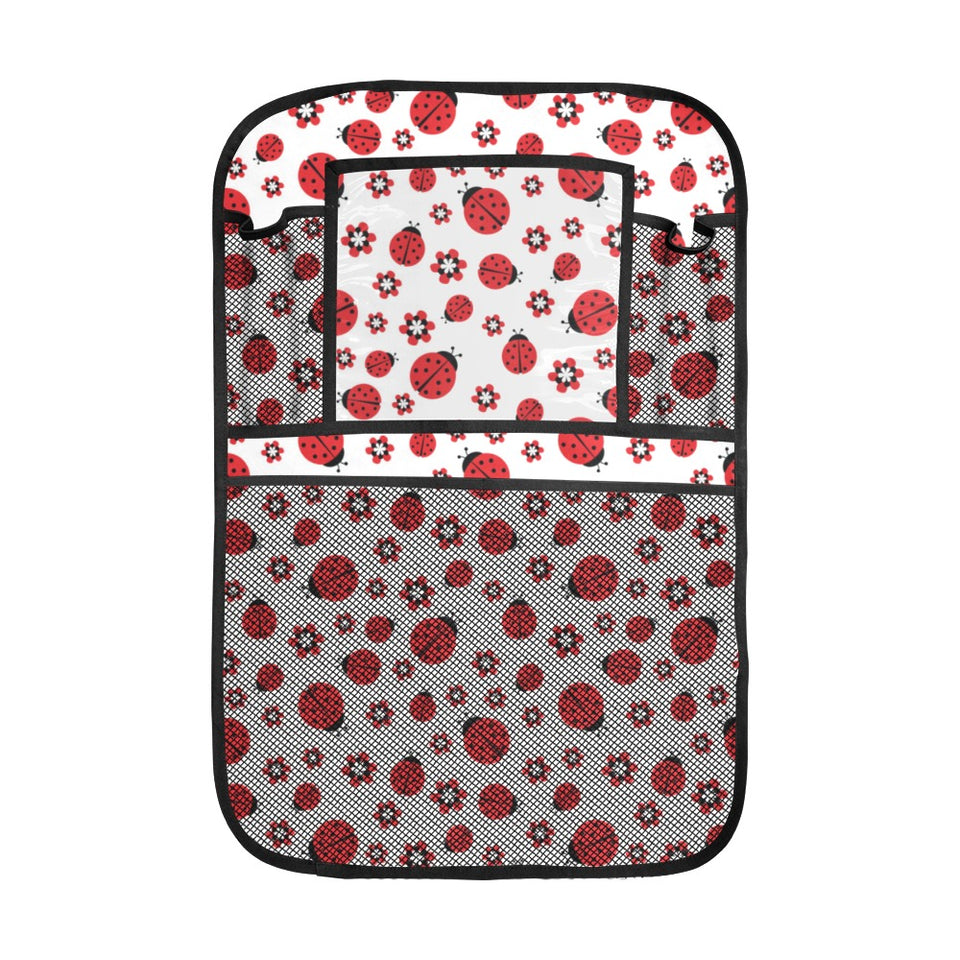 Ladybug Pattern Print Design 04 Car Seat Back Organizer