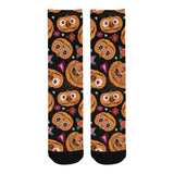 Pumpkin flowers spiderweb Halloween theme Crew Socks