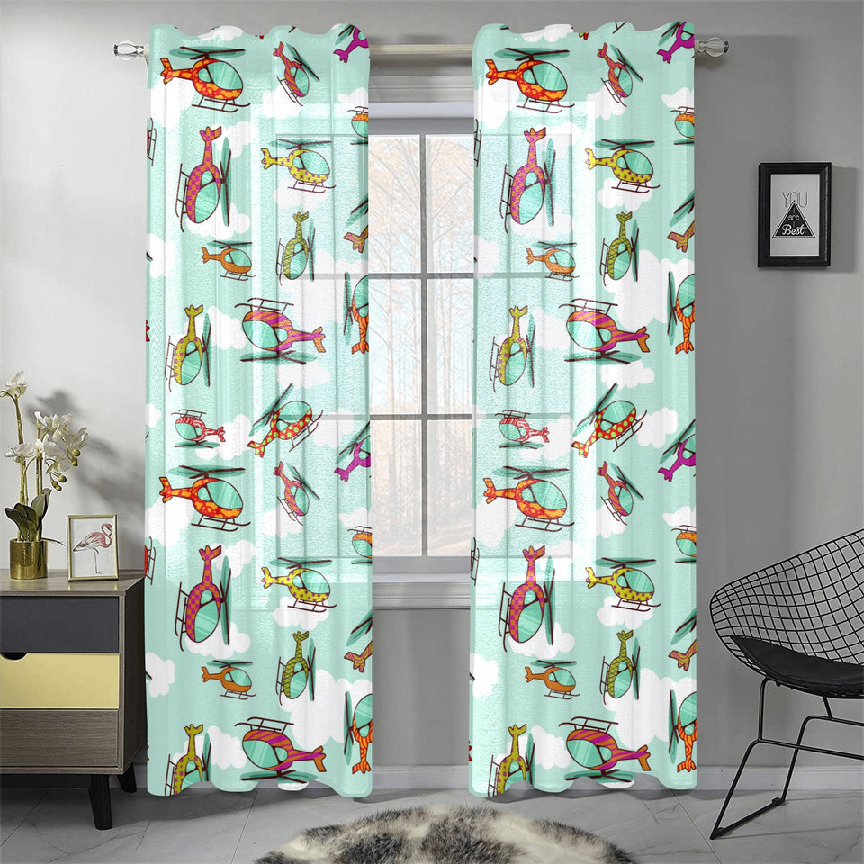 Helicopter design pattern Gauze Curtain