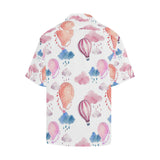 Watercolor air balloon cloud pattern Men's All Over Print Hawaiian Shirt