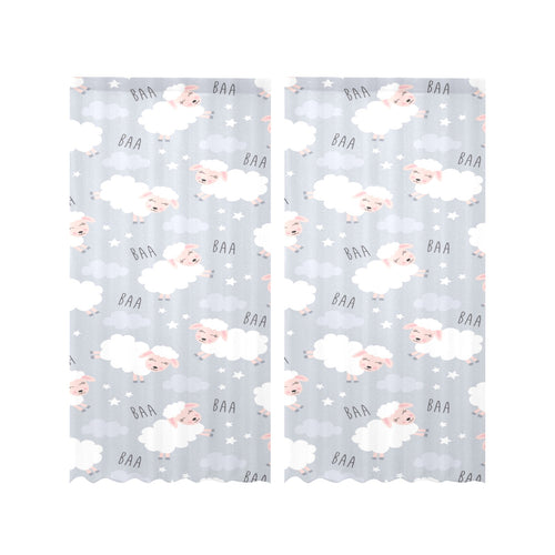 Sweet dreams sheep pattern Gauze Curtain