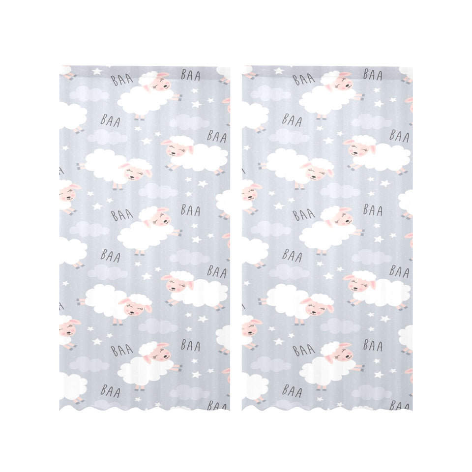 Sweet dreams sheep pattern Gauze Curtain