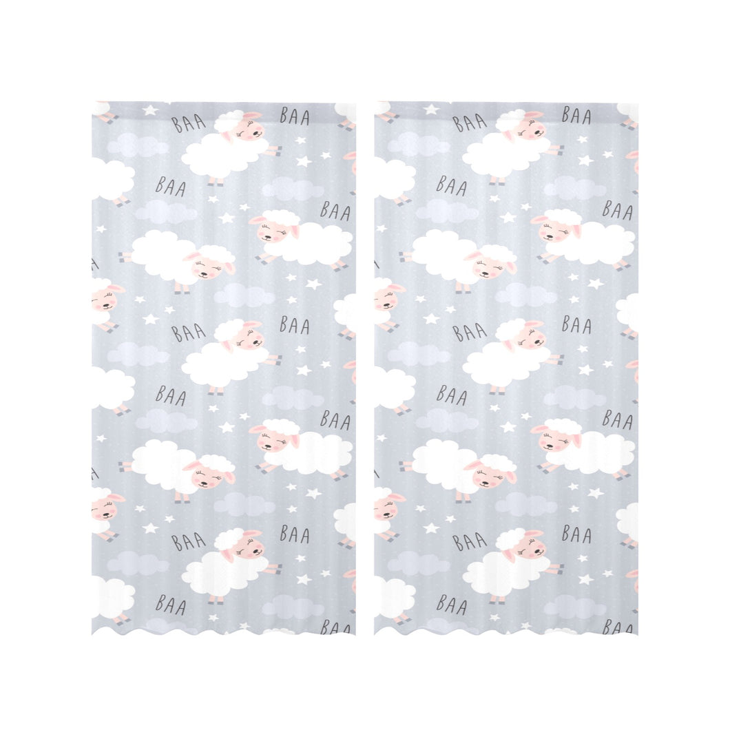 Sweet dreams sheep pattern Gauze Curtain