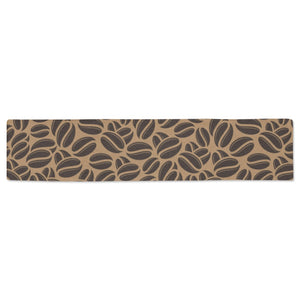 Coffee bean on brown background Table Runner