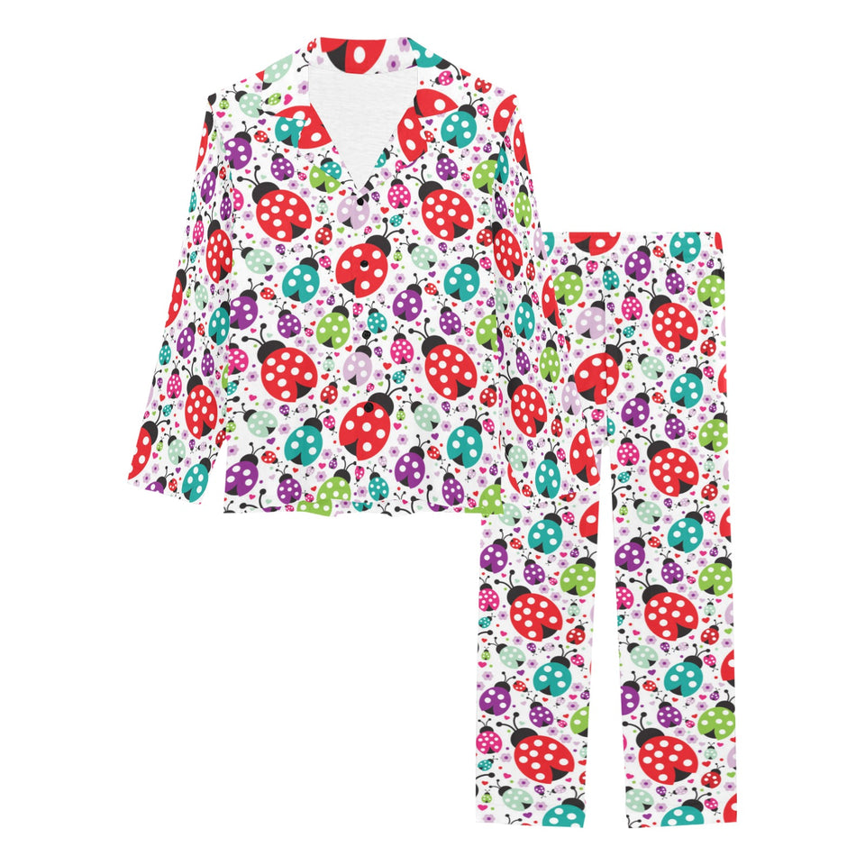 Ladybug Pattern Print Design 03 Women's Long Pajama Set