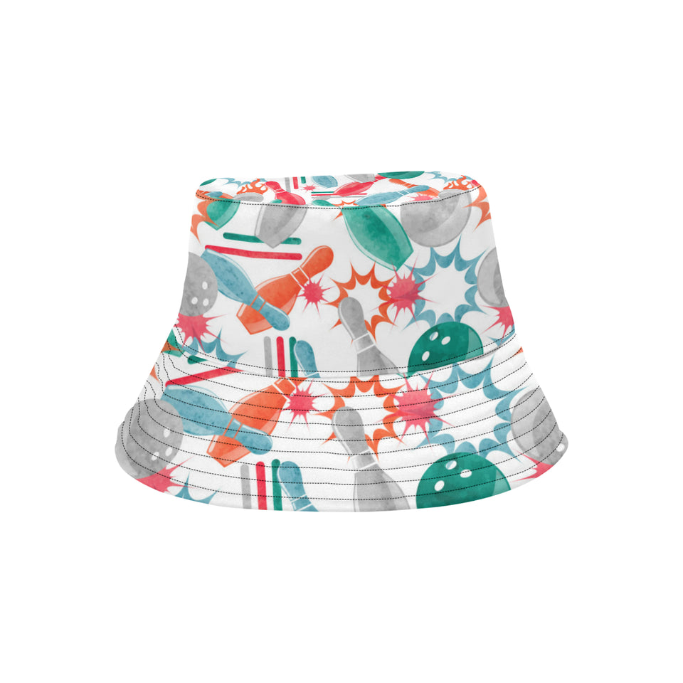 Watercolor bowling pattern Unisex Bucket Hat