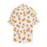 Brown pomeranian pattern Men's All Over Print Hawaiian Shirt