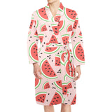 Watermelon pattern Men's Long Sleeve Belted Night Robe