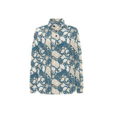 Sea turtle Polynesian Tribal design pattern Women's Long Sleeve Polo Shirt