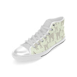 Little young goat pattern Men's High Top Canvas Shoes White