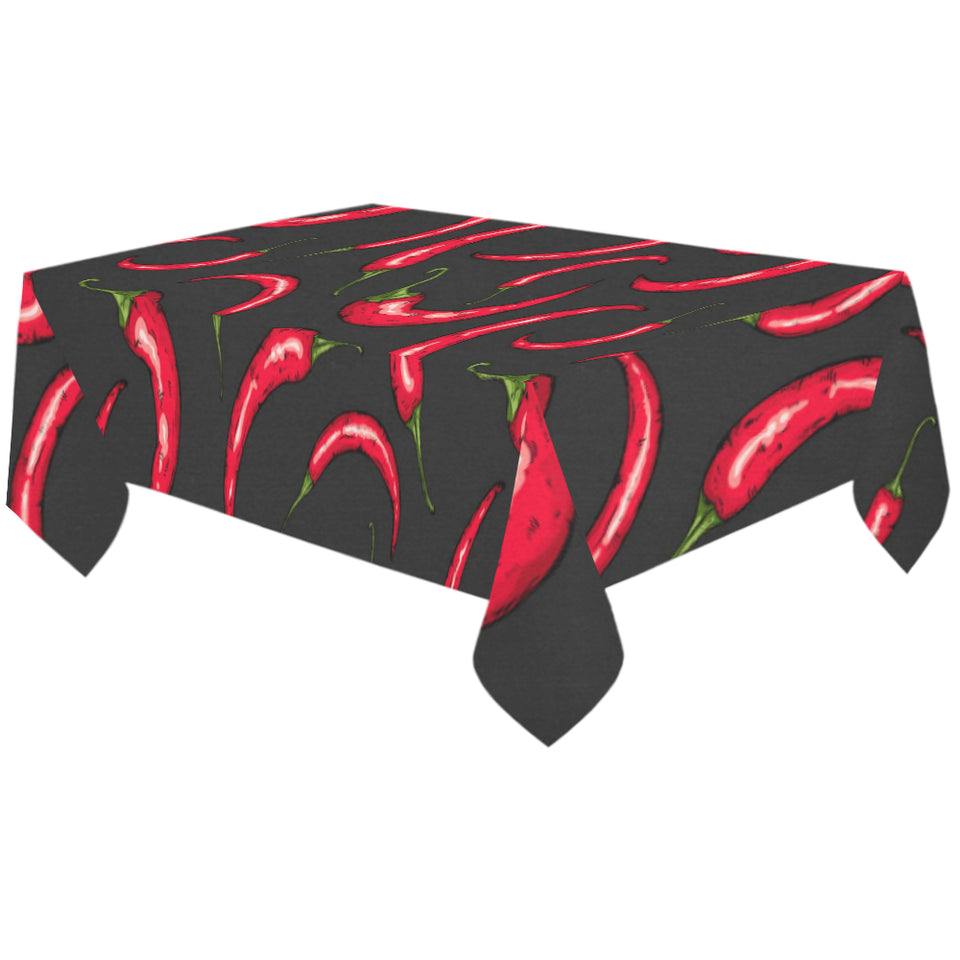 Chili peppers pattern black background Tablecloth