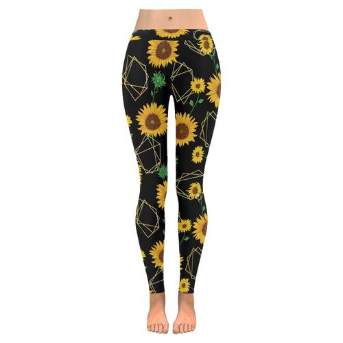sunflower golden polygonal shapes Women's Legging Fulfilled In US