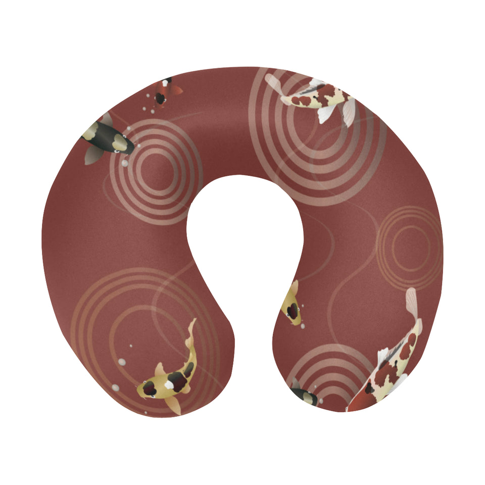Fancy Carp red background U-Shaped Travel Neck Pillow