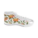 Oranges pattern background Women's High Top Canvas Shoes White
